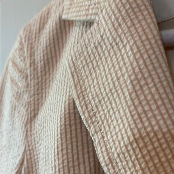 Banana Republic Tan Blazer Lightweight stripped Tailored Fit Size 0 NWOT - Picture 4 of 8